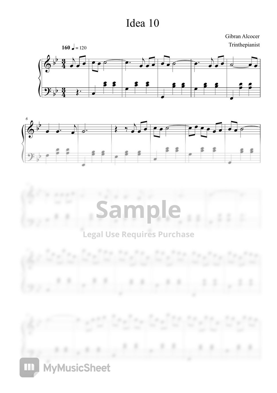 Idea 10 – Gibran Alcocer Sheet music for Piano (Solo) Easy