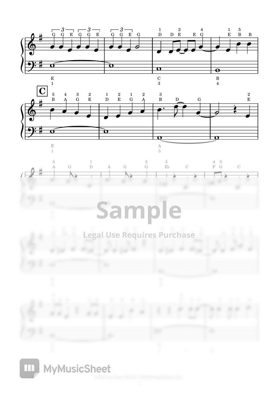 NiziU COCONUT with English Note Name Fingerings Sheets By EASY 