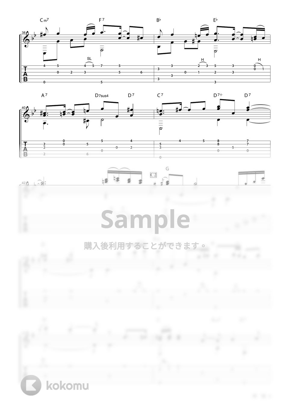 久石譲 - 旅路（夢中飛行）/風立ちぬ タブ+五線譜 by わたなべゆう