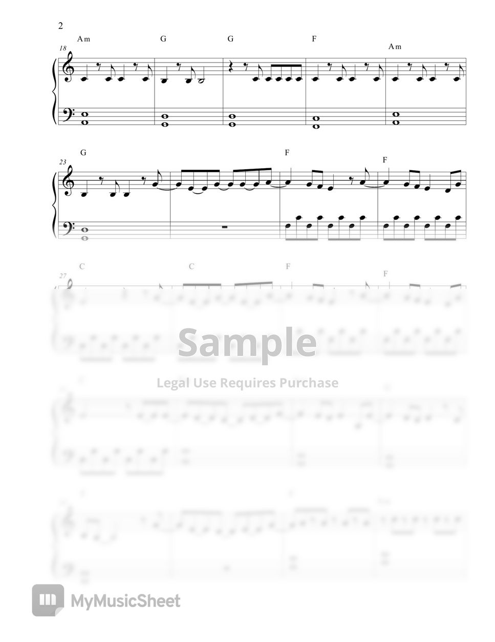 Control - For King And Country (Easy Piano) 악보 by Betacustic