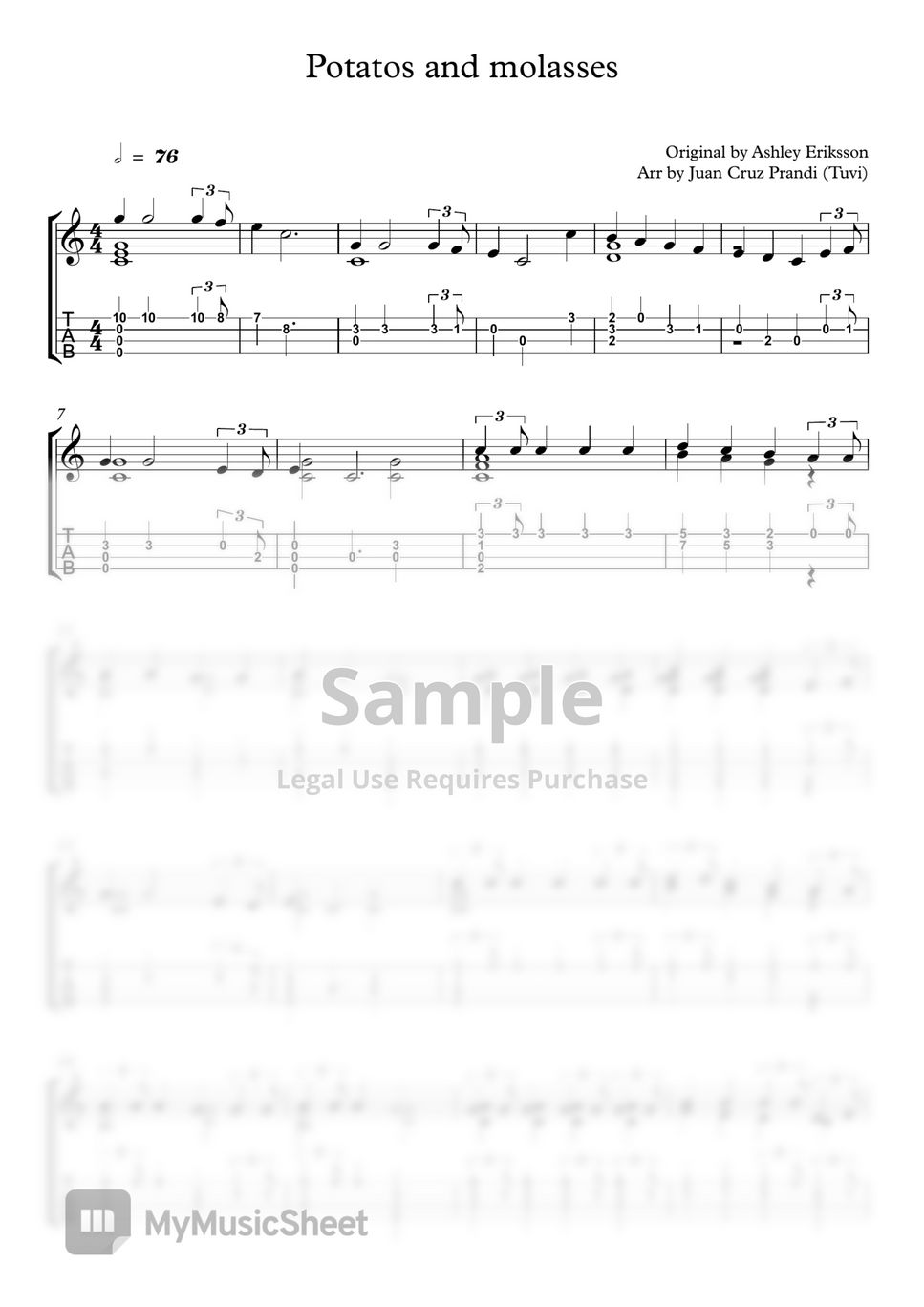 The blasting company potatoes and molases (Tenor Ukulele cover) Tab