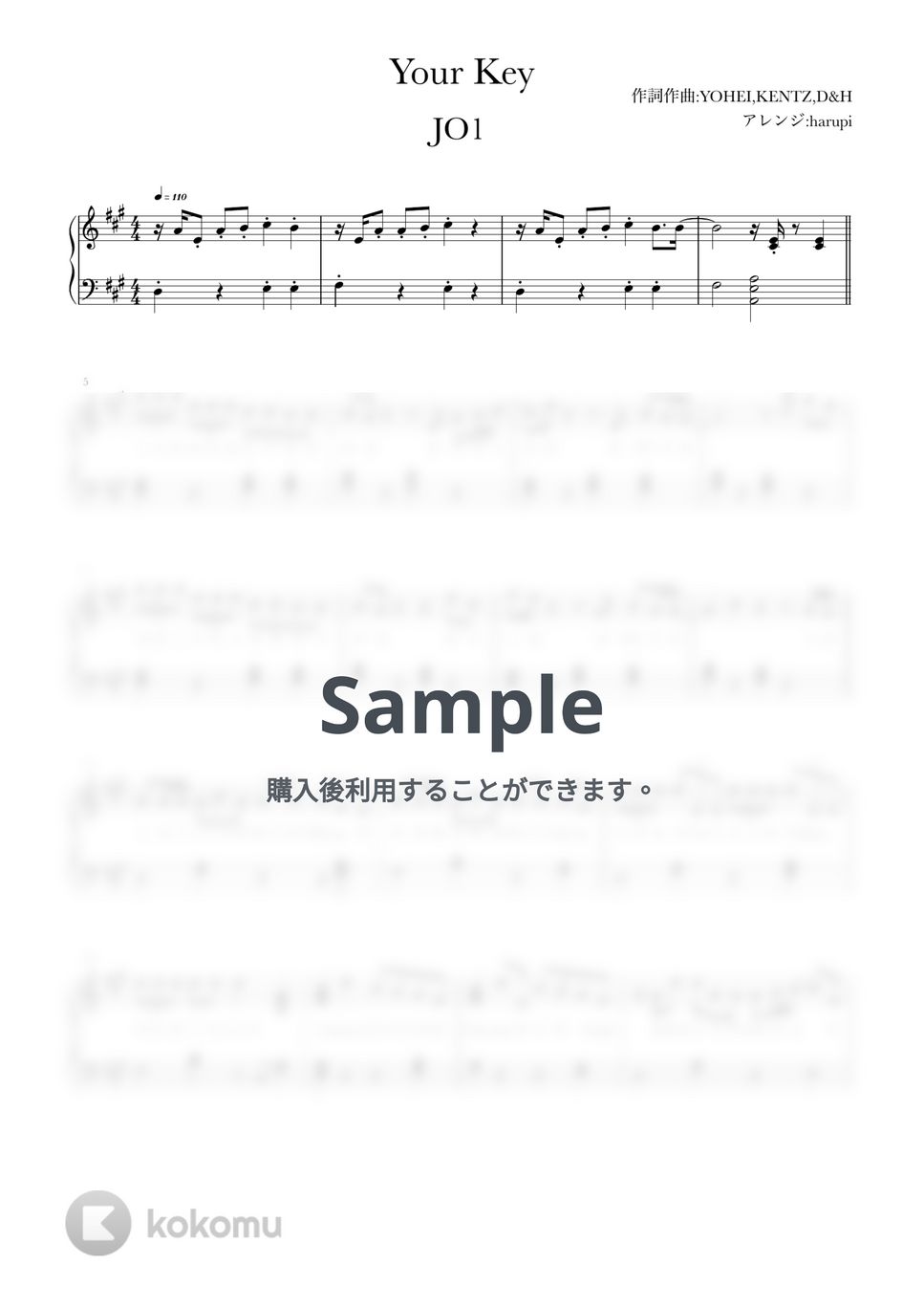 JO1 - Your Key (ピアノJO1，your keykey) by harupi