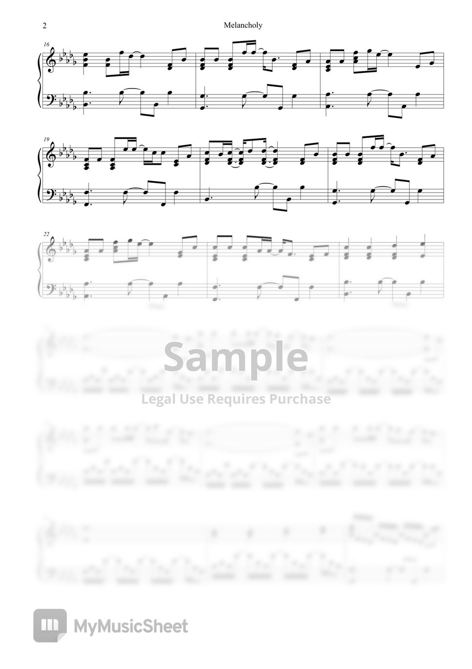하현상 Melancholy(멜랑꼴리) (Bbm,Bm악보수록) Nuty by sora Hong
