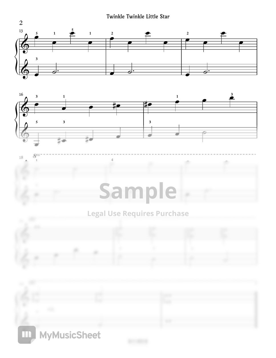 반짝반짝작은별 - [Easy] Twinkle, Twinkle, Little Star | Piano Arrangement in C major by PianoSSam