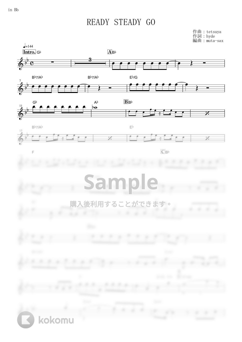 鋼の錬金術師 - READY STEADY GO【in Bb】 by muta-sax