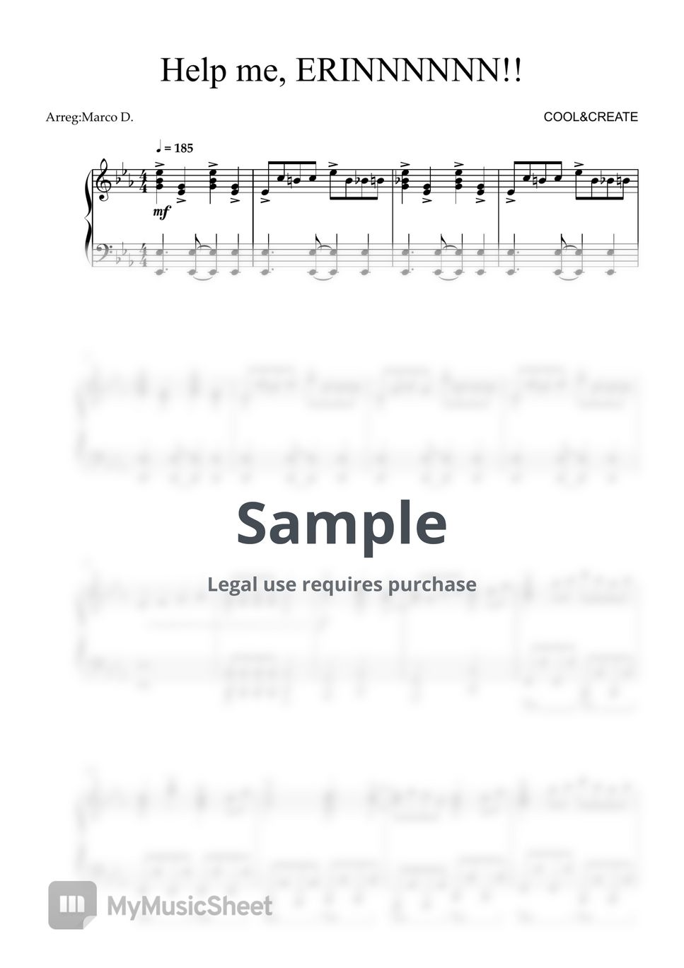 Cool create help me erinnnnnn sheet music by marco d 