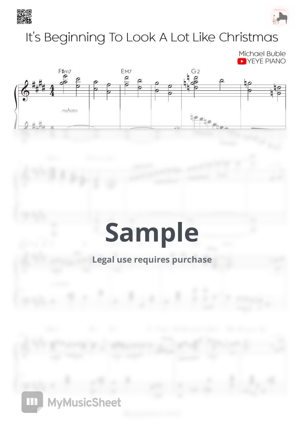 Michael Buble - It's Beginning To Look A Lot Like Christmas Notenblatt ...