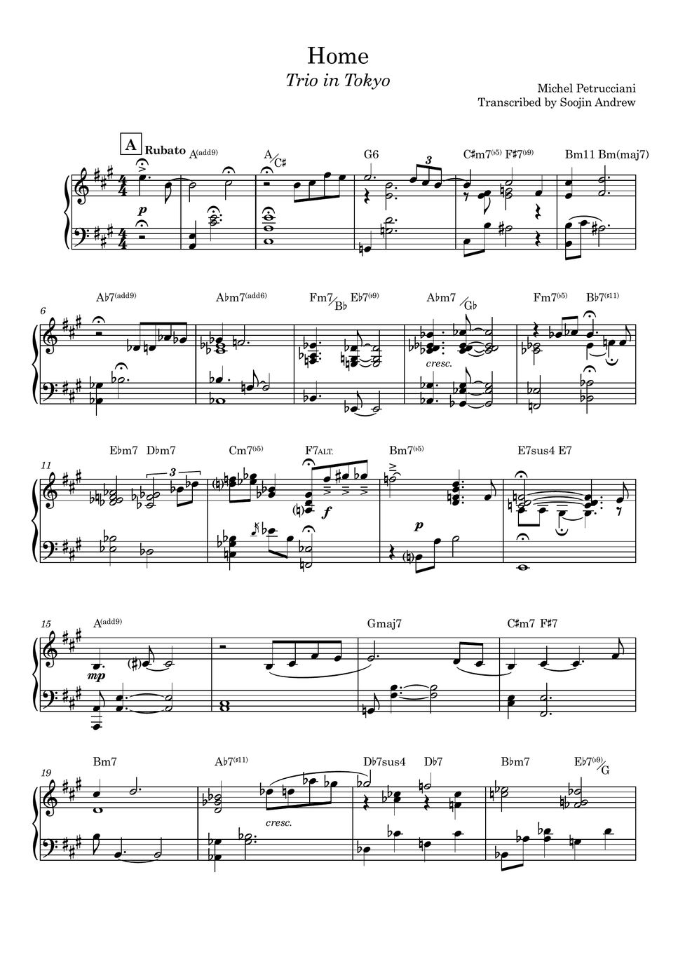Michel Petrucciani - Home 楽譜 by Soojin Andrew