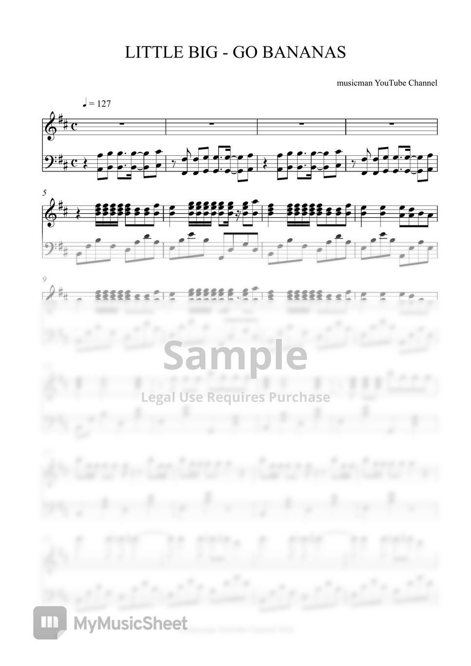 LITTLE BIG - GO BANANAS Sheet by musicman