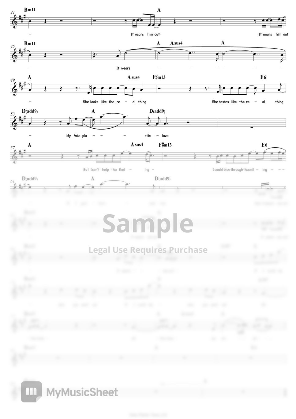 Radiohead Fake Plastic Trees Vocal 악보