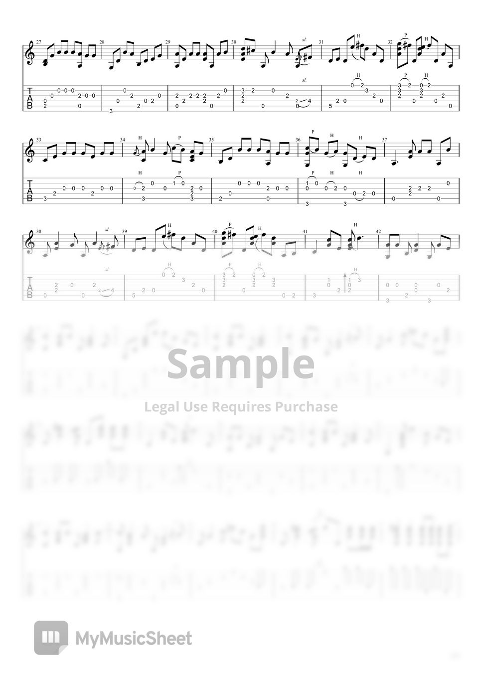 Guns N' Roses Patience (Fingerstyle Guitar Arrangement, HalfStep