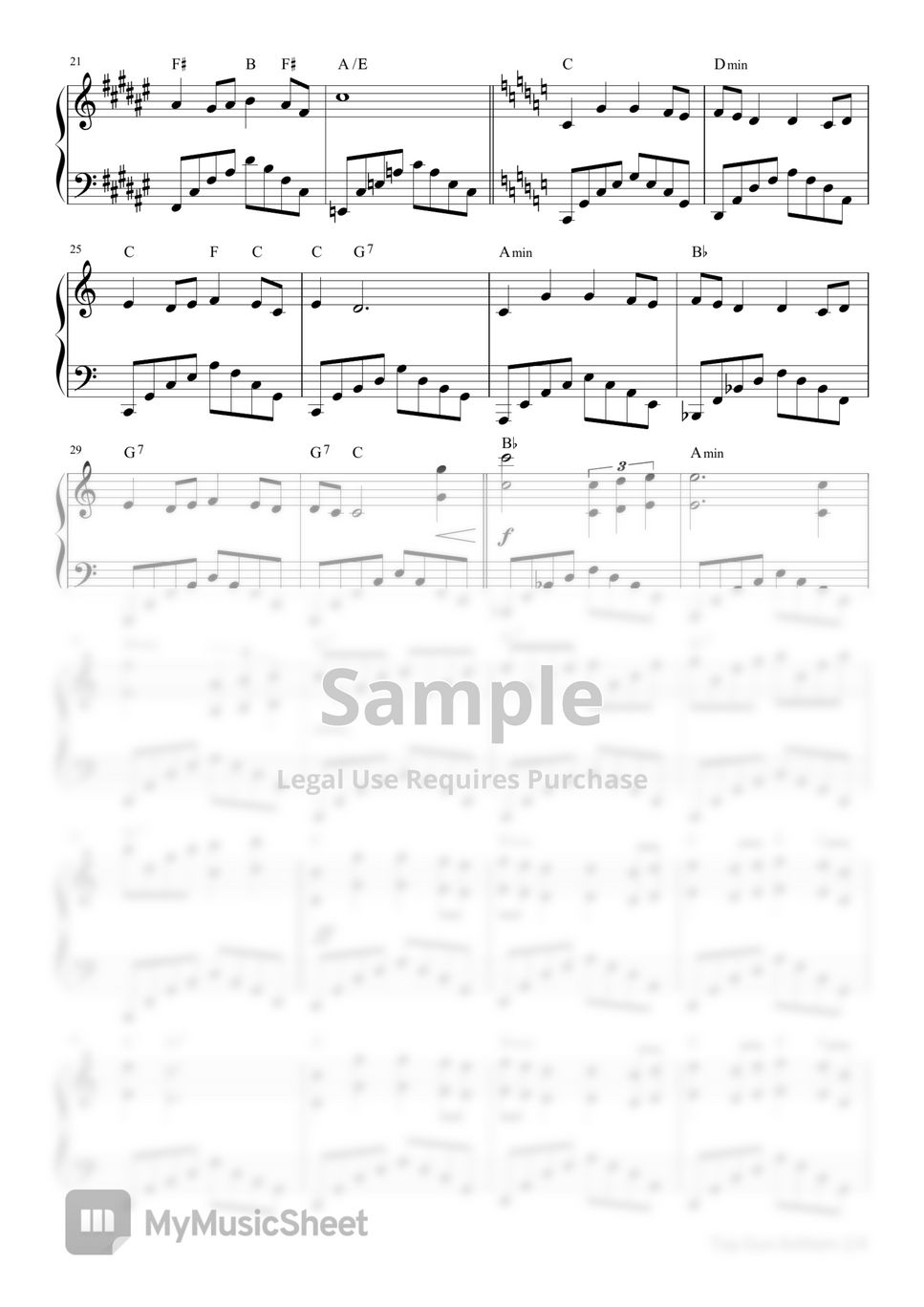 Harold Faltermeyer - Top Gun Anthem《Top Gun》 (Staff/Stave)(C-F#) by MickyMusic