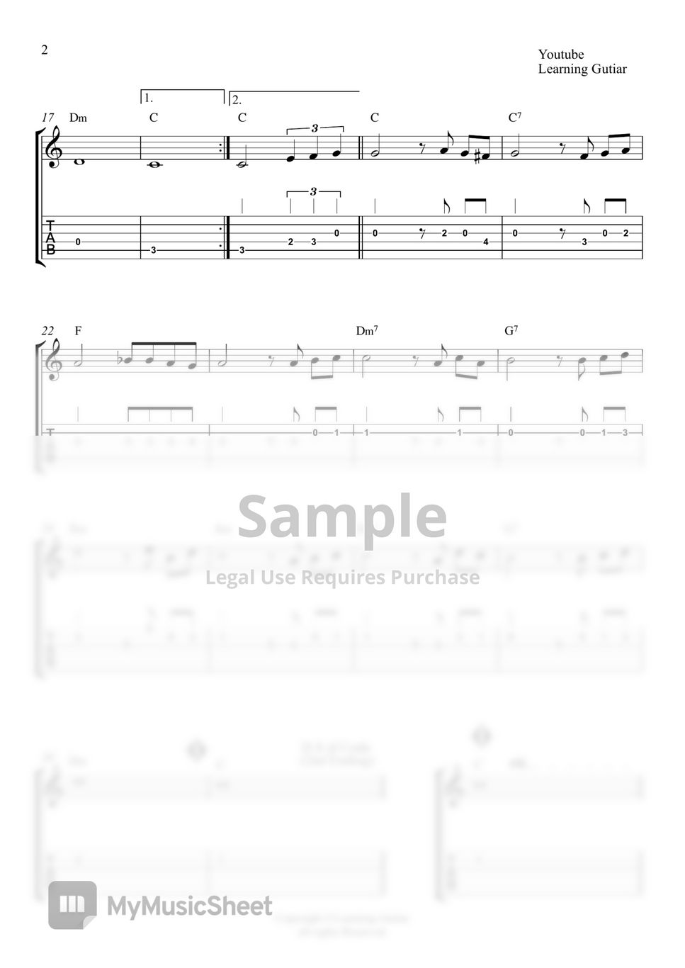 Frank Sinatra - My Way (Guitar Chord& TAB) Sheets by Learning Guitar