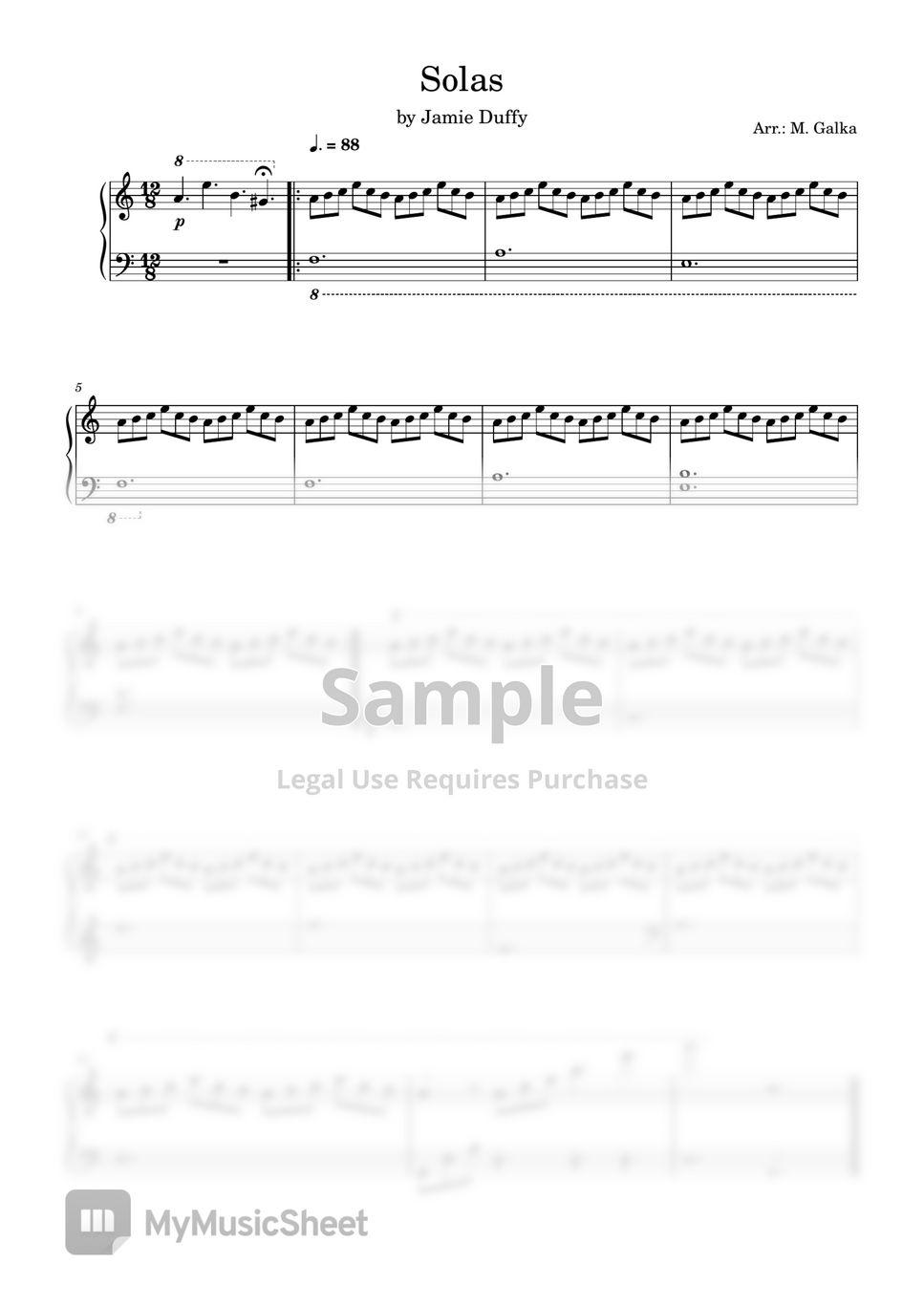 Jamie Duffy - Solas (Piano Easy) by M. Galka