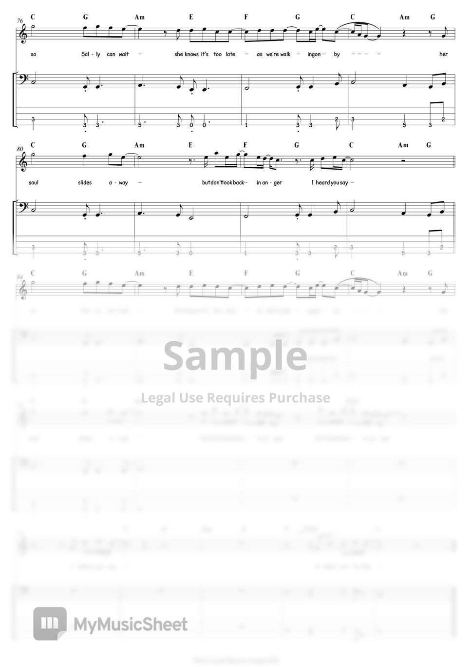 Oasis - Don't Look Back In Anger | Bass/Backing Track by COVER SKILLS