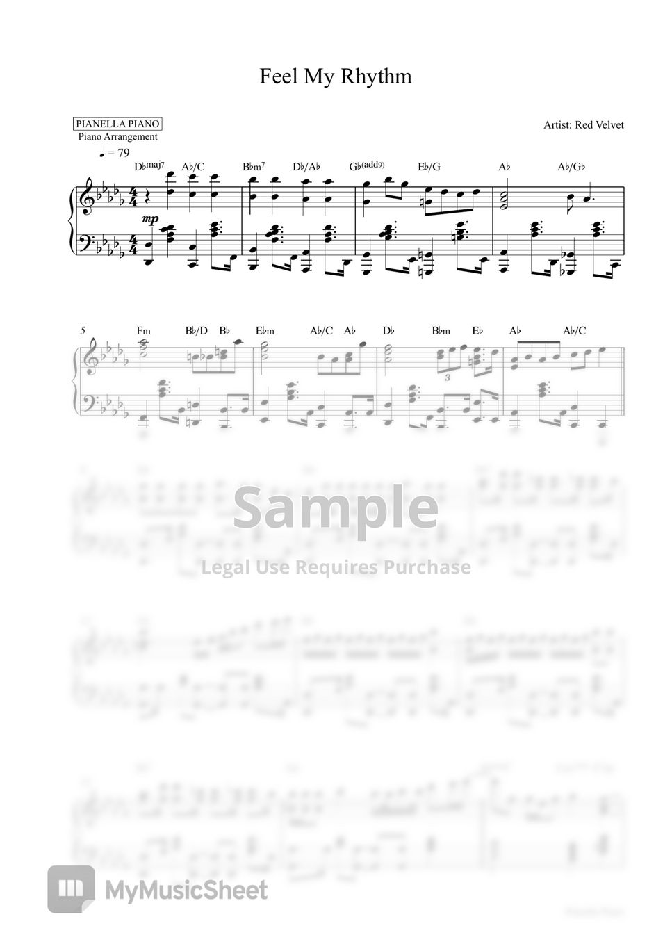 Red Velvet - Feel My Rhythm (Piano Sheet) by Pianella Piano