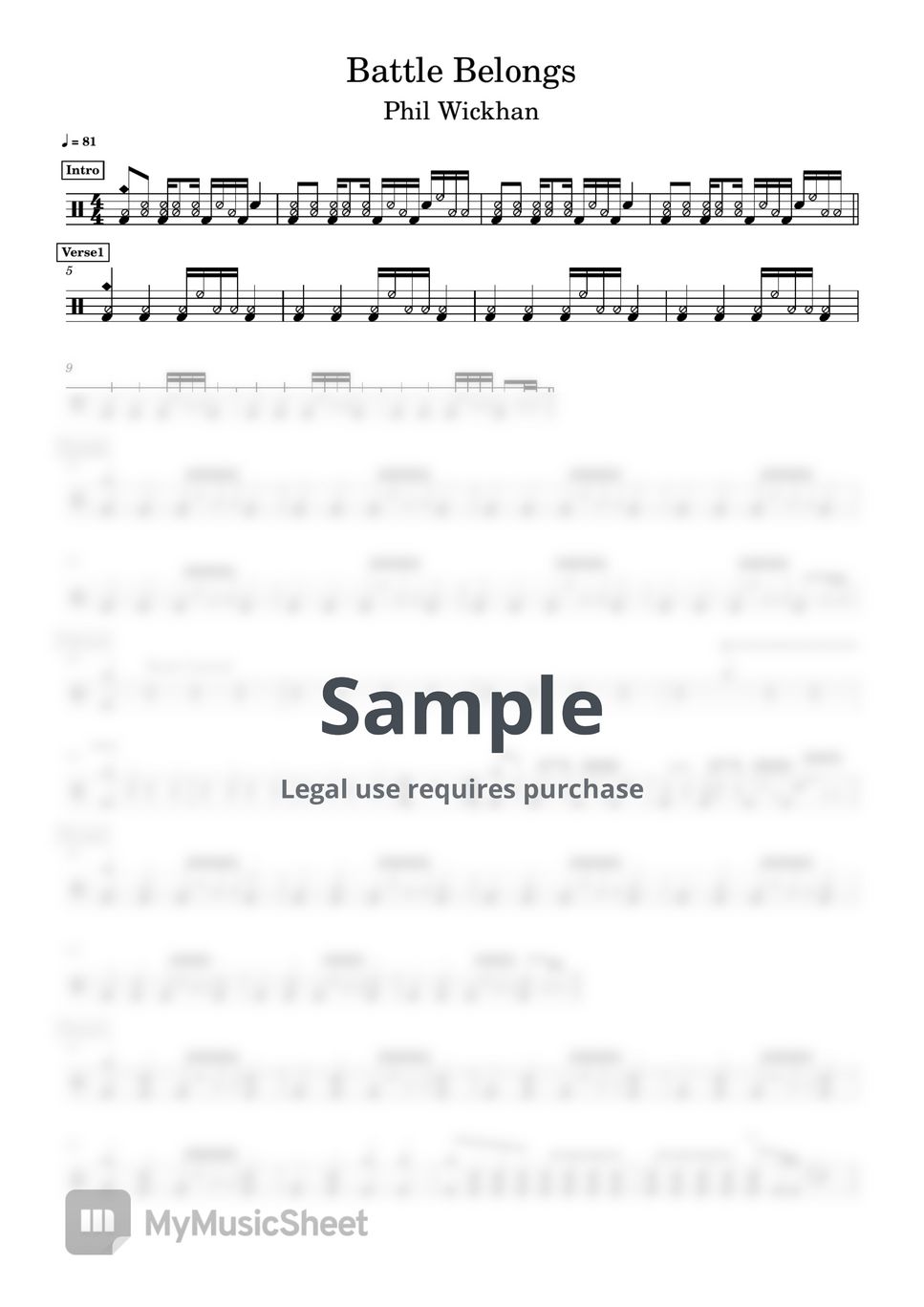 Phil wickham - Battle Belongs (드럼악보 / drumscore) by 윤민제