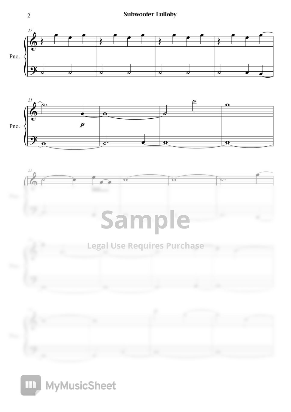 Minecraft - Subwoofer Lullaby Sheets by Right Now Piano