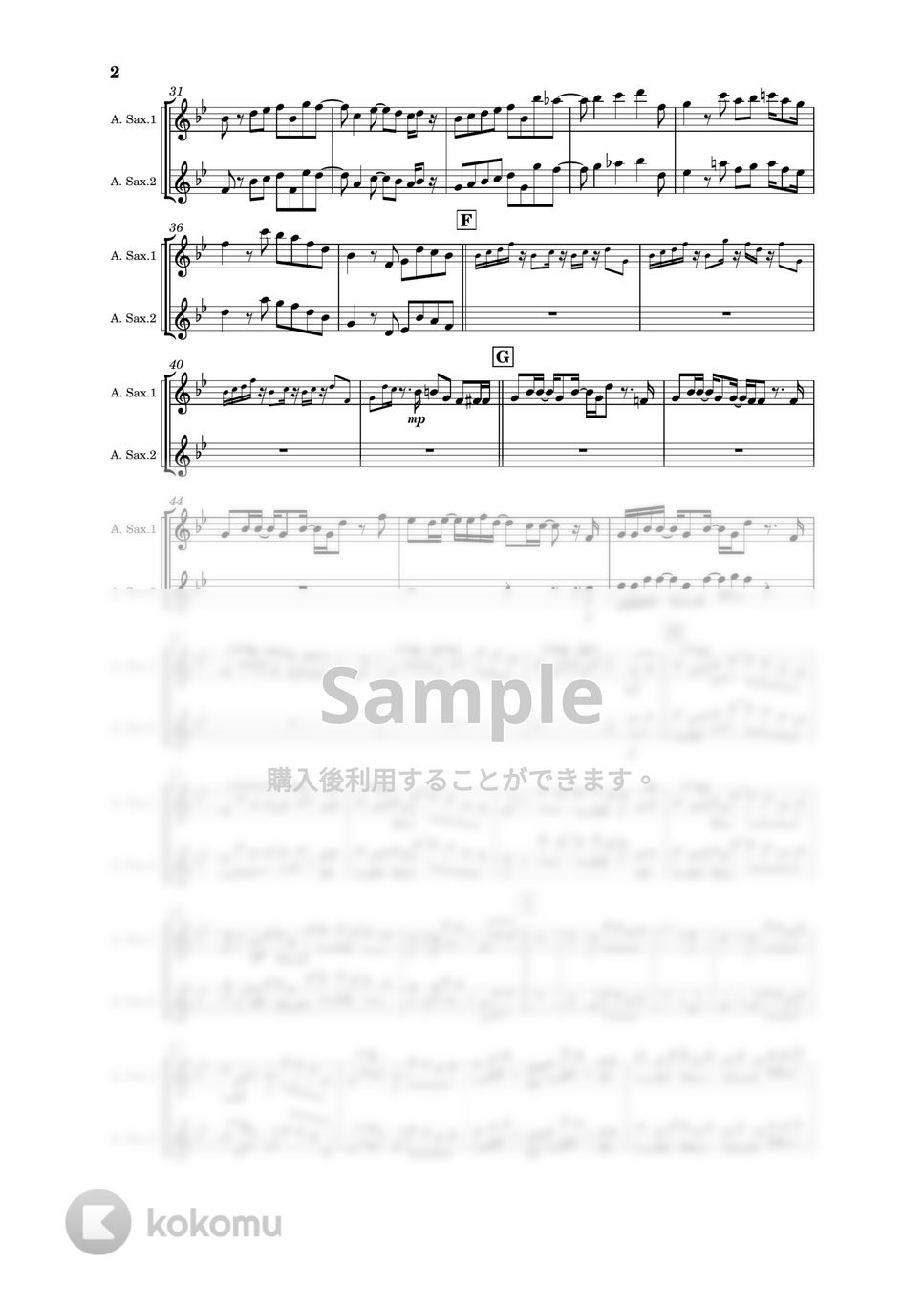 YOASOBI - ハルカ (アルトサクソフォン、ハモリパート付き) by clacla-music