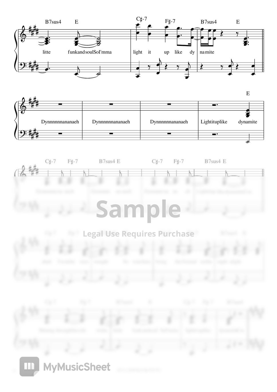 BTS - Dynamite (Music sheet+mp3) by pianojeongryujang