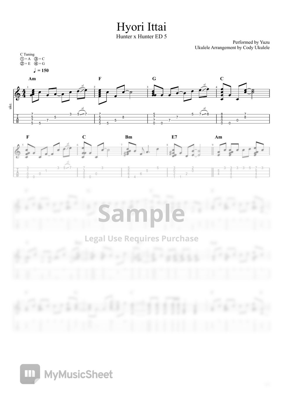 Play Hyōri Ittai ED5 (Hunter X Hunter) Music Sheet