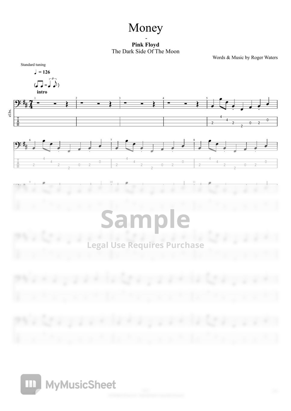 pink floyd money Sheets by pdb