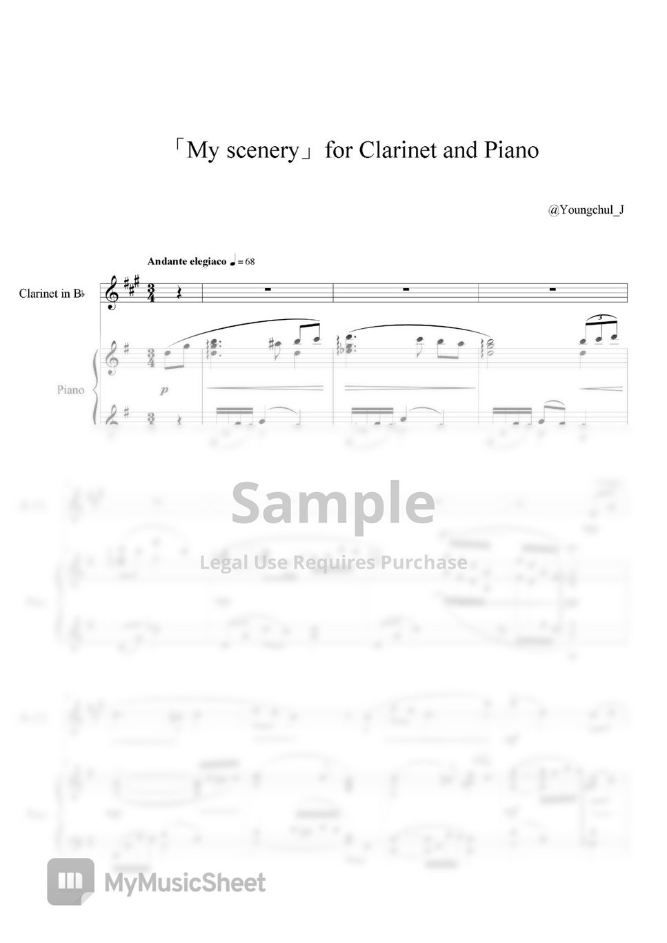 Youngchul Jang - 「My Scenery」 for Clarinet and Piano (Clarinet Piano duet) by Youngchul Jang