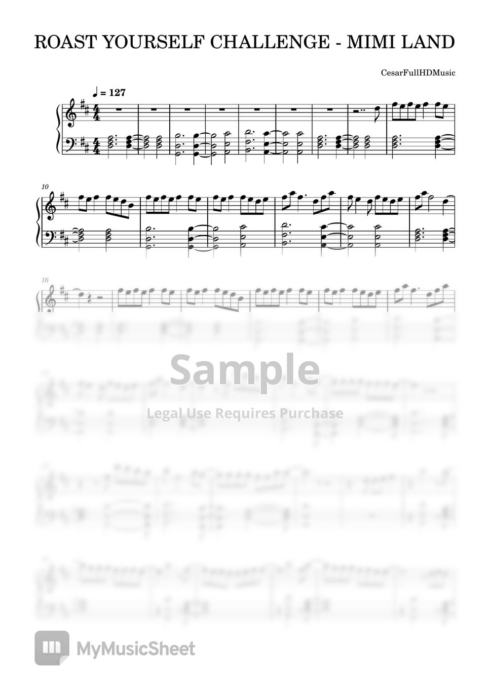 MIMI LAND ROAST YOURSELF CHALLENGE 악보