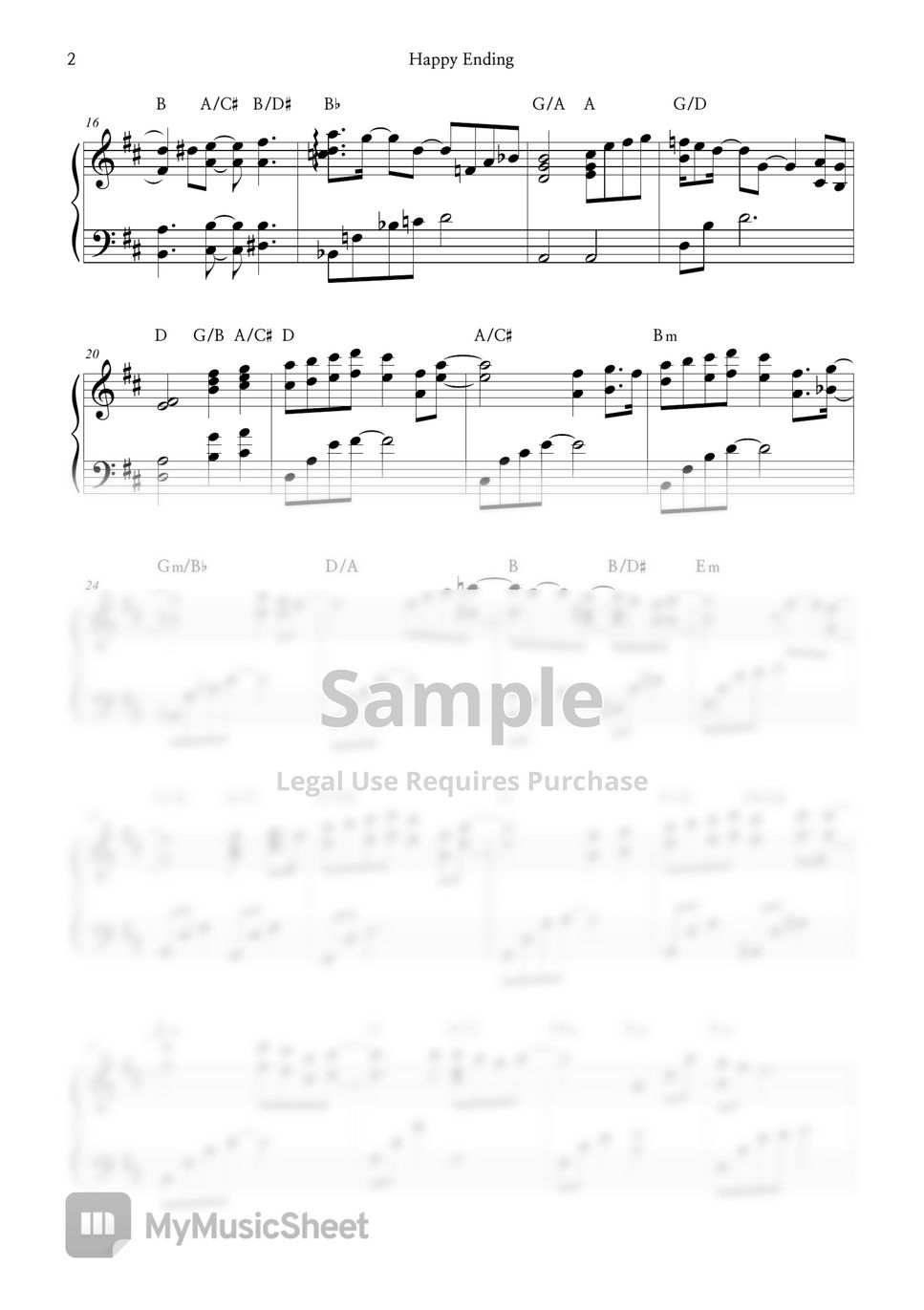 IU - Happy Ending Piano Sheet Sheet