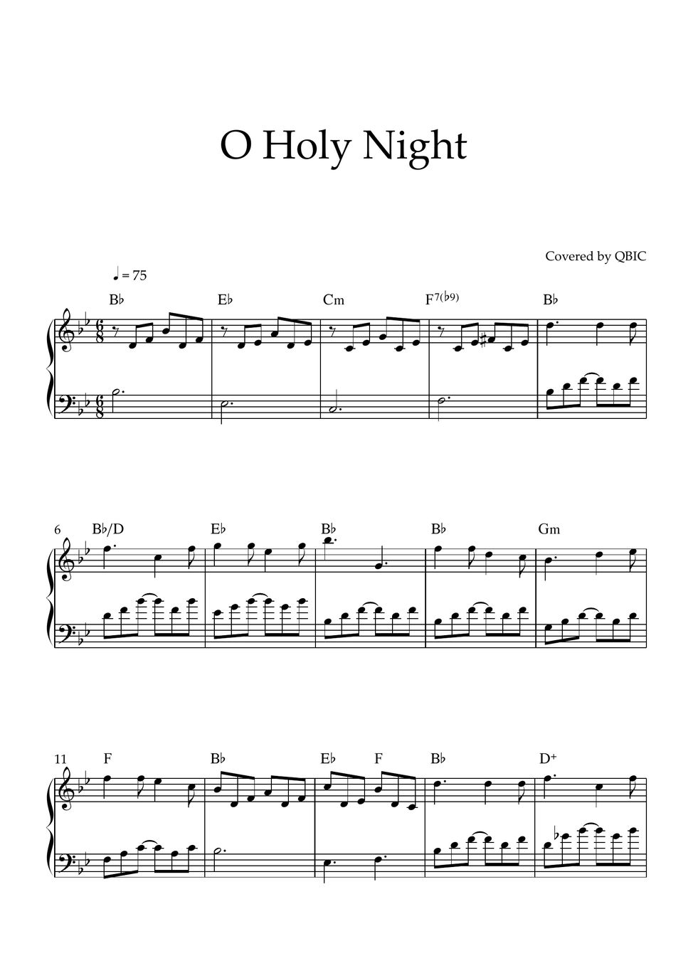 QBIC - O Holy Night Sheet