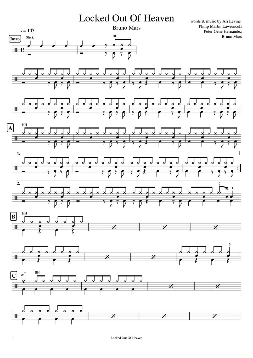 bruno-mars-locked-out-of-heaven-sheets-by-cookai-s-j-pop-drum-sheet