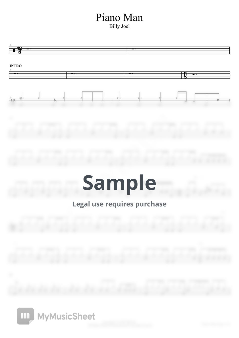 Billy Joel - Piano Man Sheets by COPYDRUM