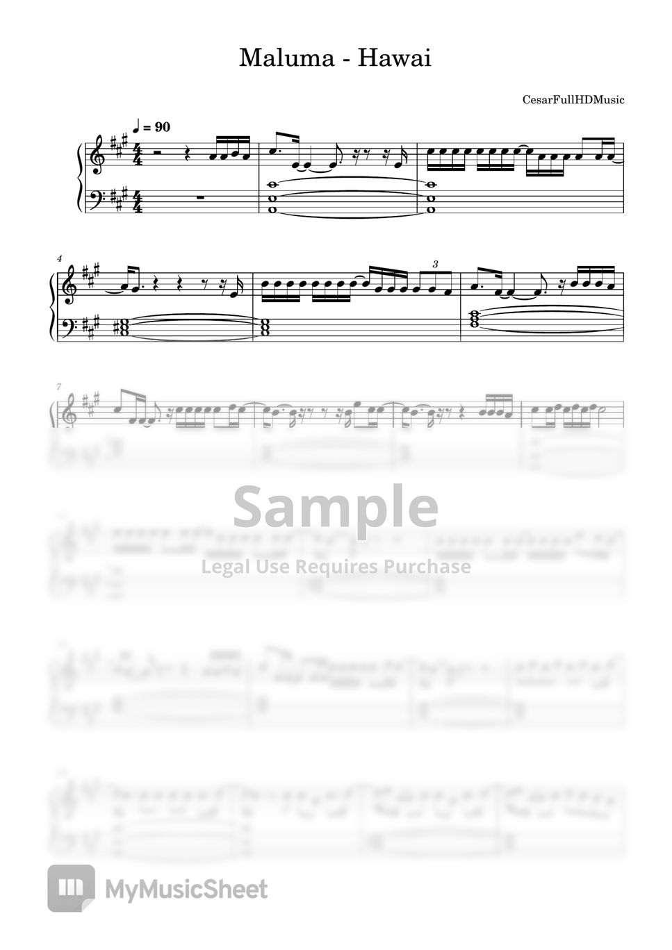 Maluma Hawai Sheets