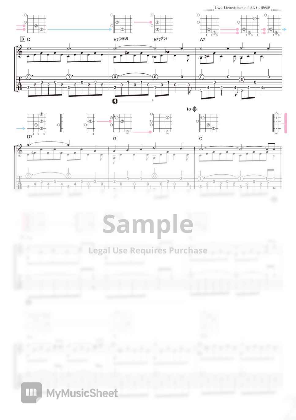 Franz Liszt Liebesträume Solo Guitar Tab 1staff By Daisuke Minamizawa 9220