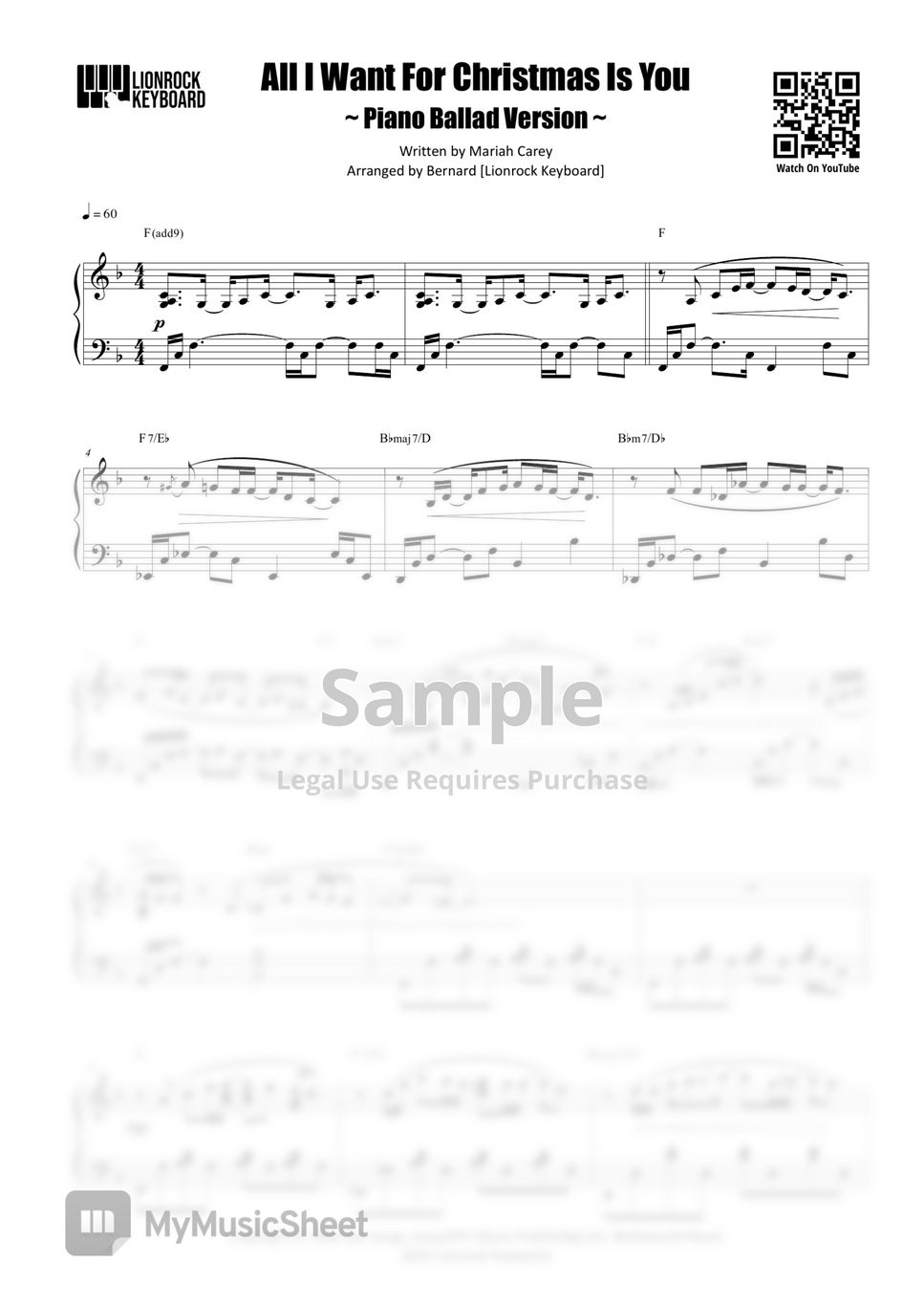 Michael Buble All I Want For Christmas Is You (Piano Ballad Version) (Piano Ballad Version