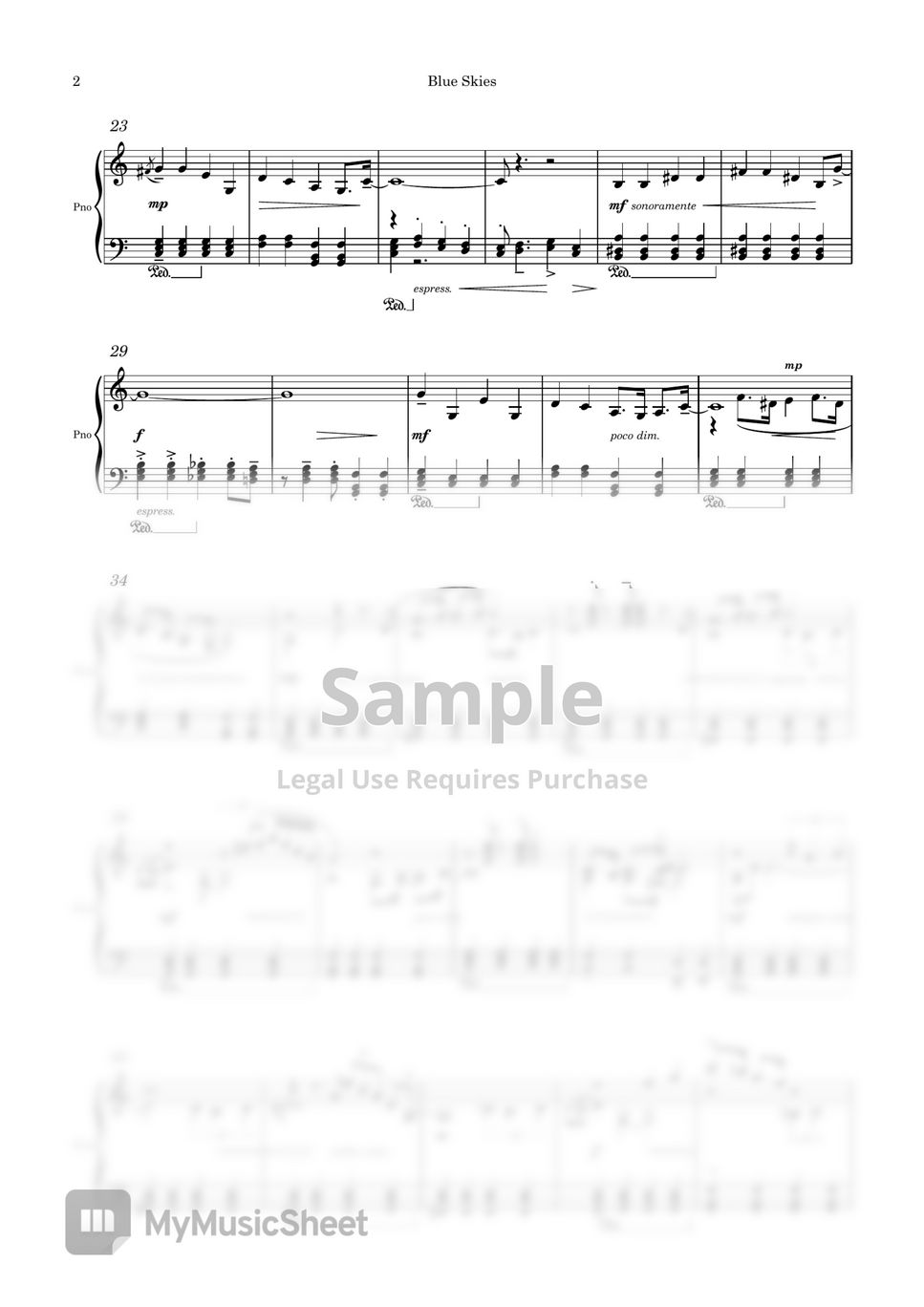 Irving Berlin - Blue Skies (Difficult Piano Arrangement) by Edora