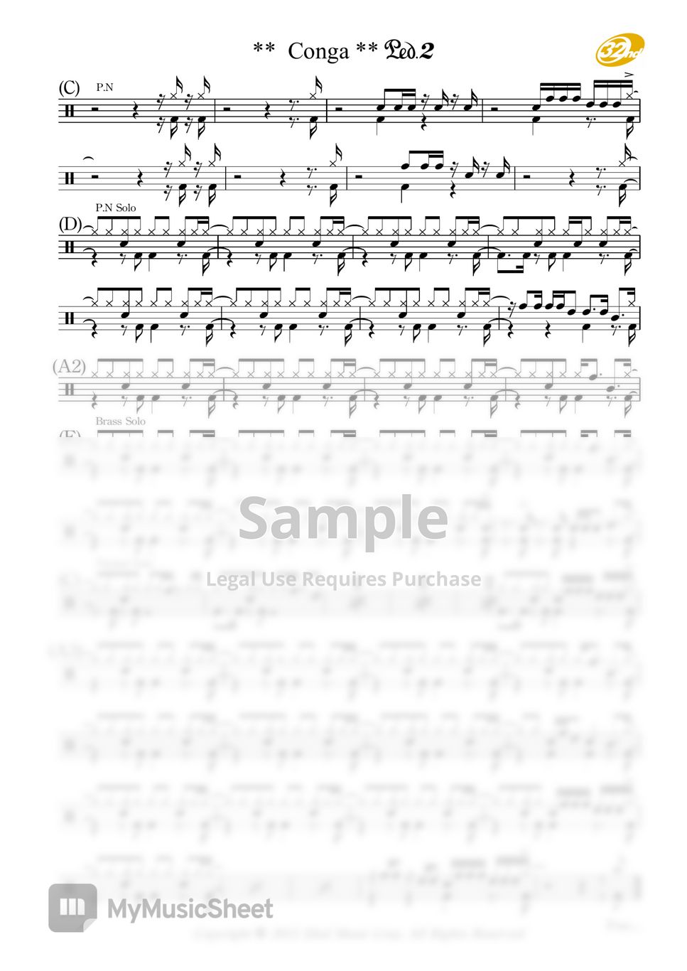 Gloria Estefan Conga Sheet by 張文光