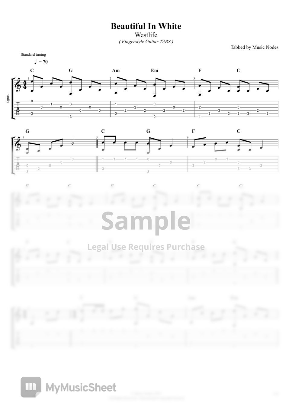 Westlife (Fingerstyle Guitar Cover) Beautiful In White Sheets by