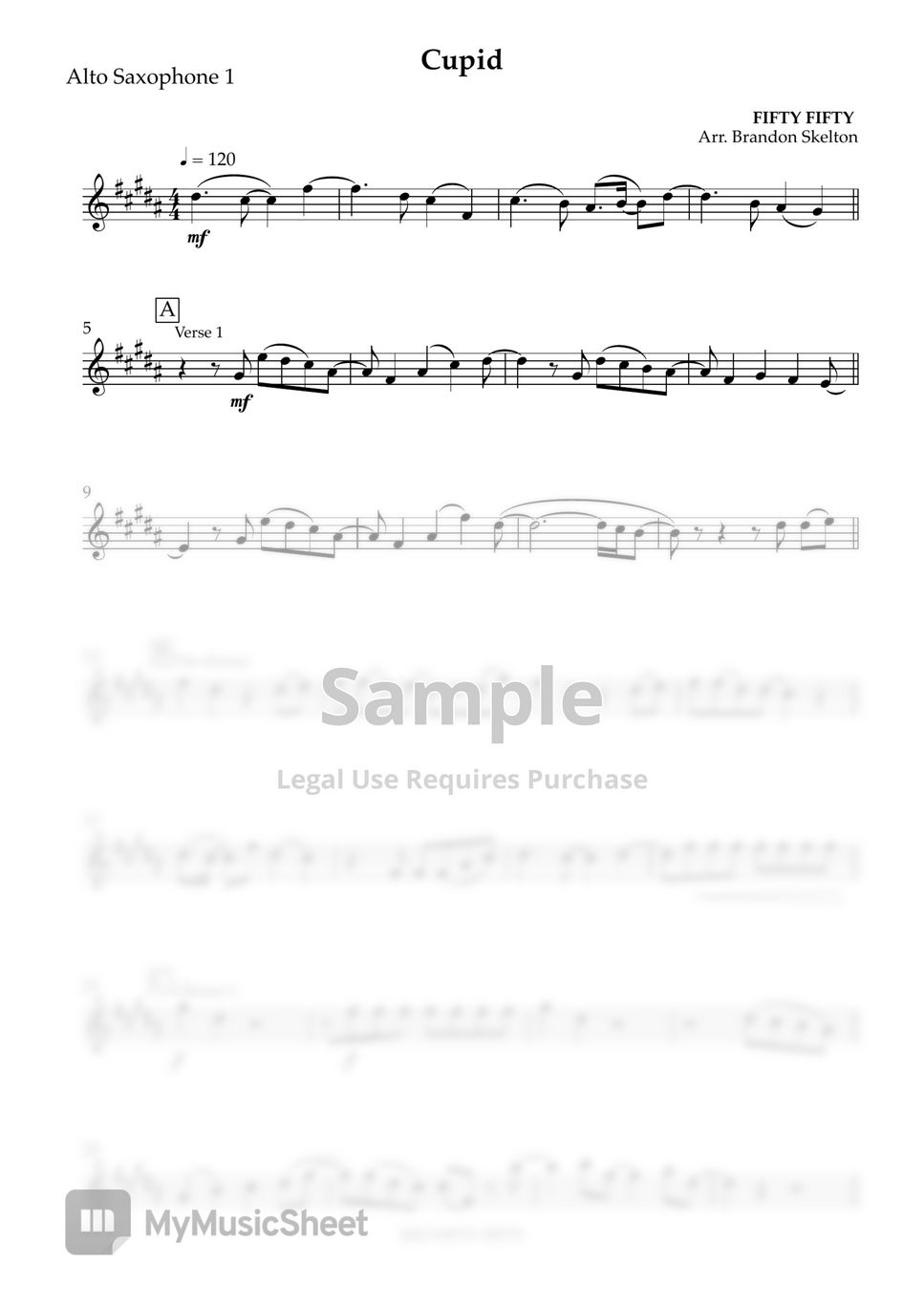 Cupid – FIFTY FIFTY Cupid Sheet music for Trombone, Tuba, Saxophone alto,  Saxophone tenor & more instruments (Concert Band)