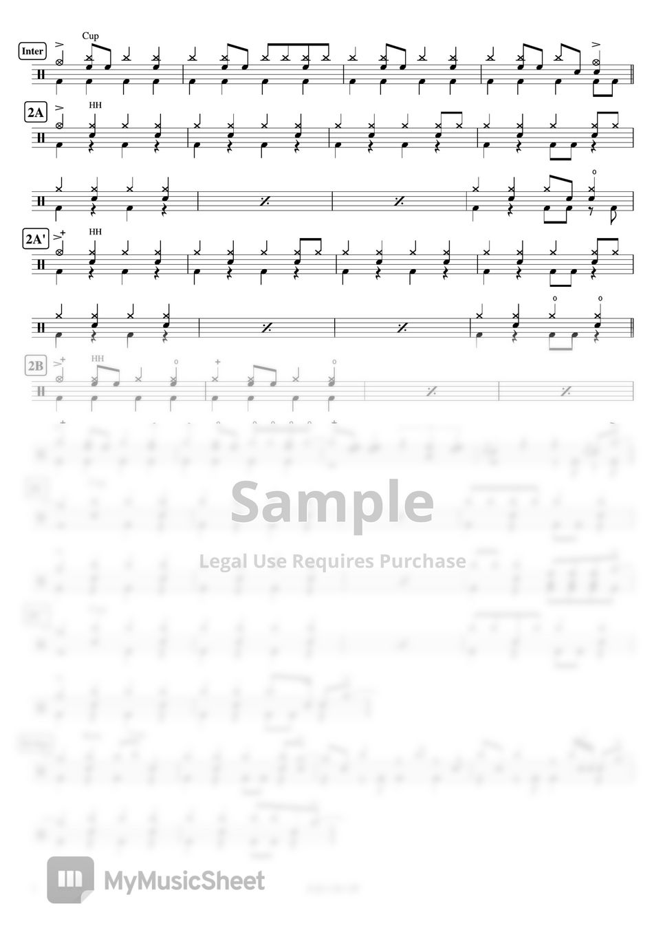 松任谷由実 - 真夏の夜の夢 by Cookai's J-pop Drum sheet music!!!