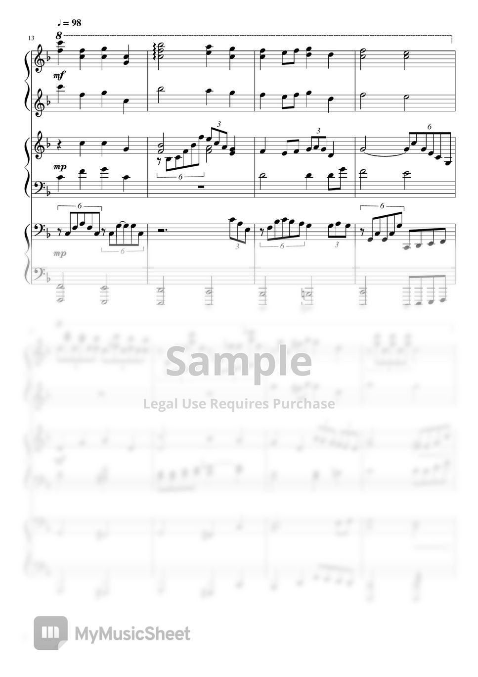Nobuo Uematsu - 「Main Theme from FINAL FANTASY」Piano 6 Hands by soup-majo