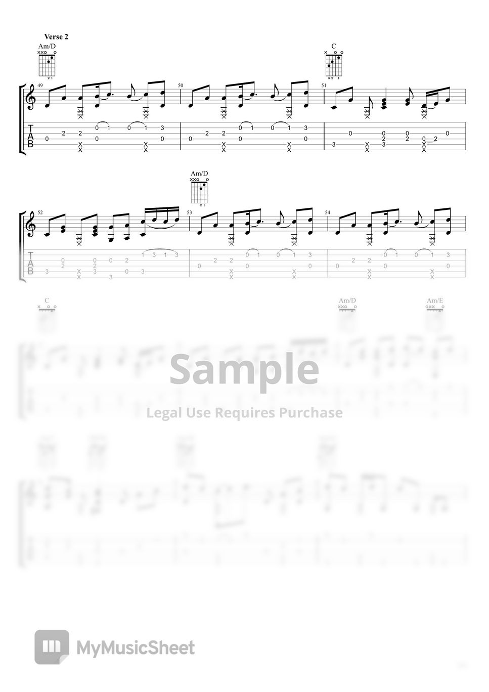 Miki Matsubara | Fingerstyle Guitar - Stay With Me 楽譜 by Kenneth