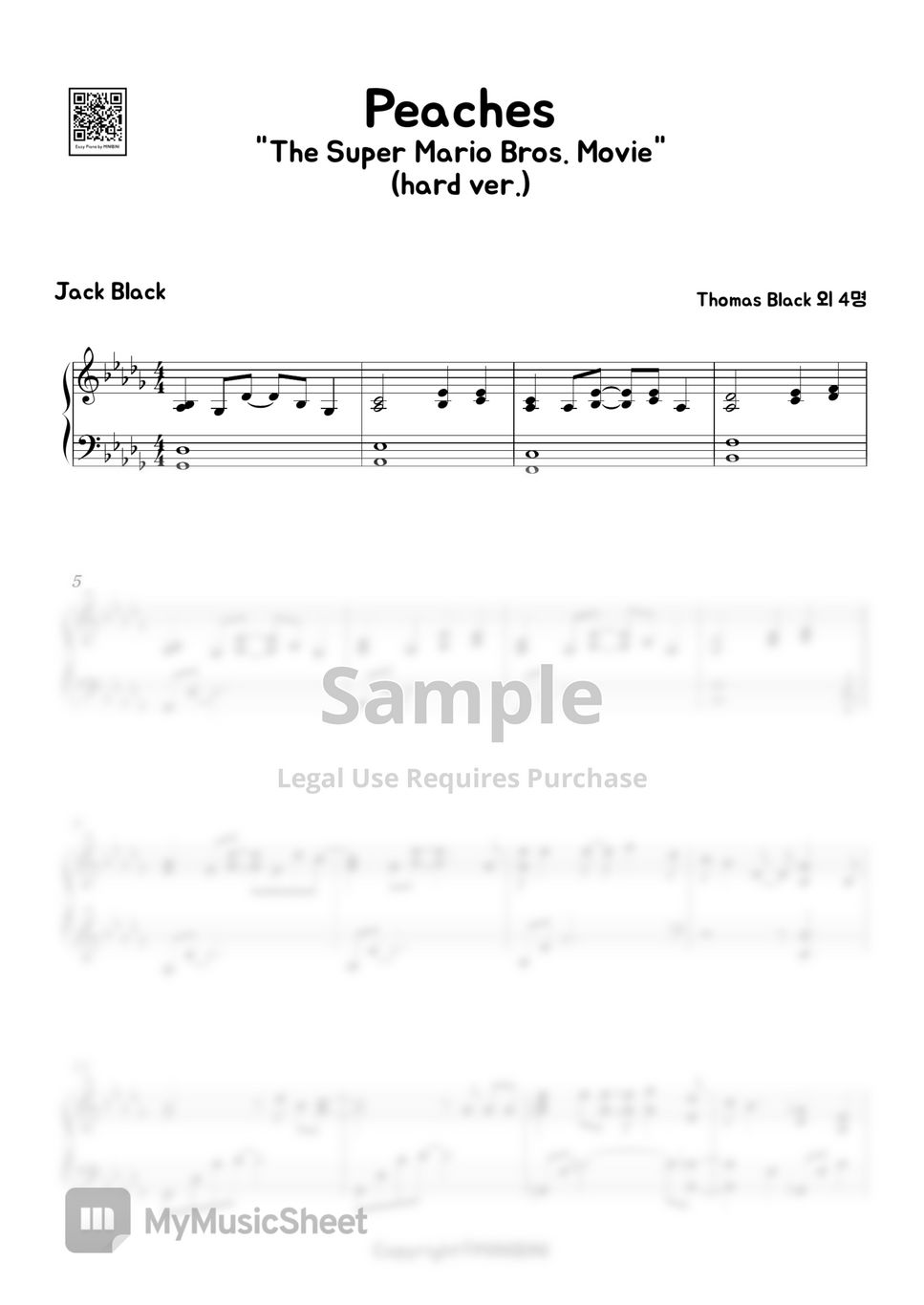 Peaches (from The Super Mario Bros. Movie) - Easy Piano - Digital Sheet  Music