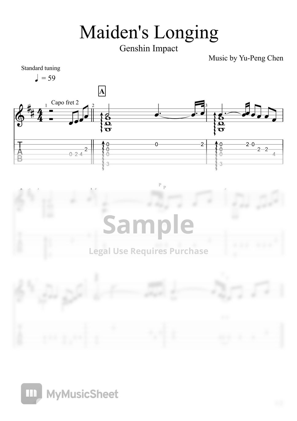 Genshin Impact - Maiden&#x27;s Longing (Fingerstyle) by u3danchou