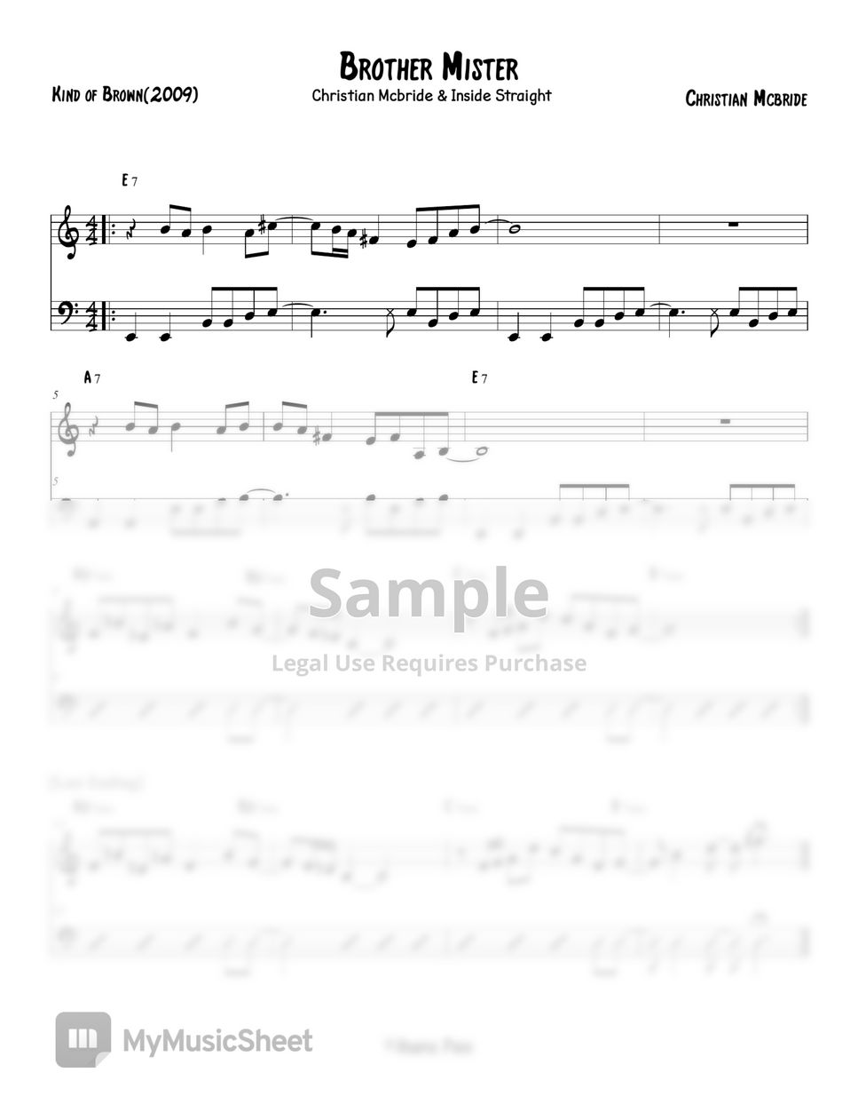 Christian Mcbride & Inside Straight - Brother Mister (Lead Sheet) by Hanyul Park