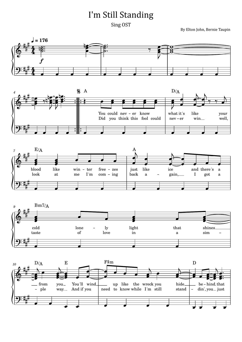 Elton John Bernie Taupin I m Still Standing Sing OST For Piano 