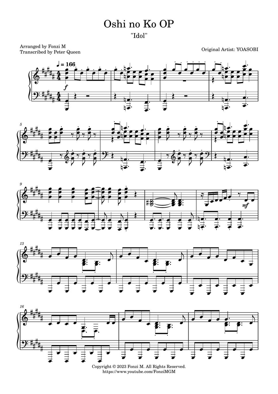 YOASOBI - Oshi no Ko OP - "Idol" Sheets by Fonzi M
