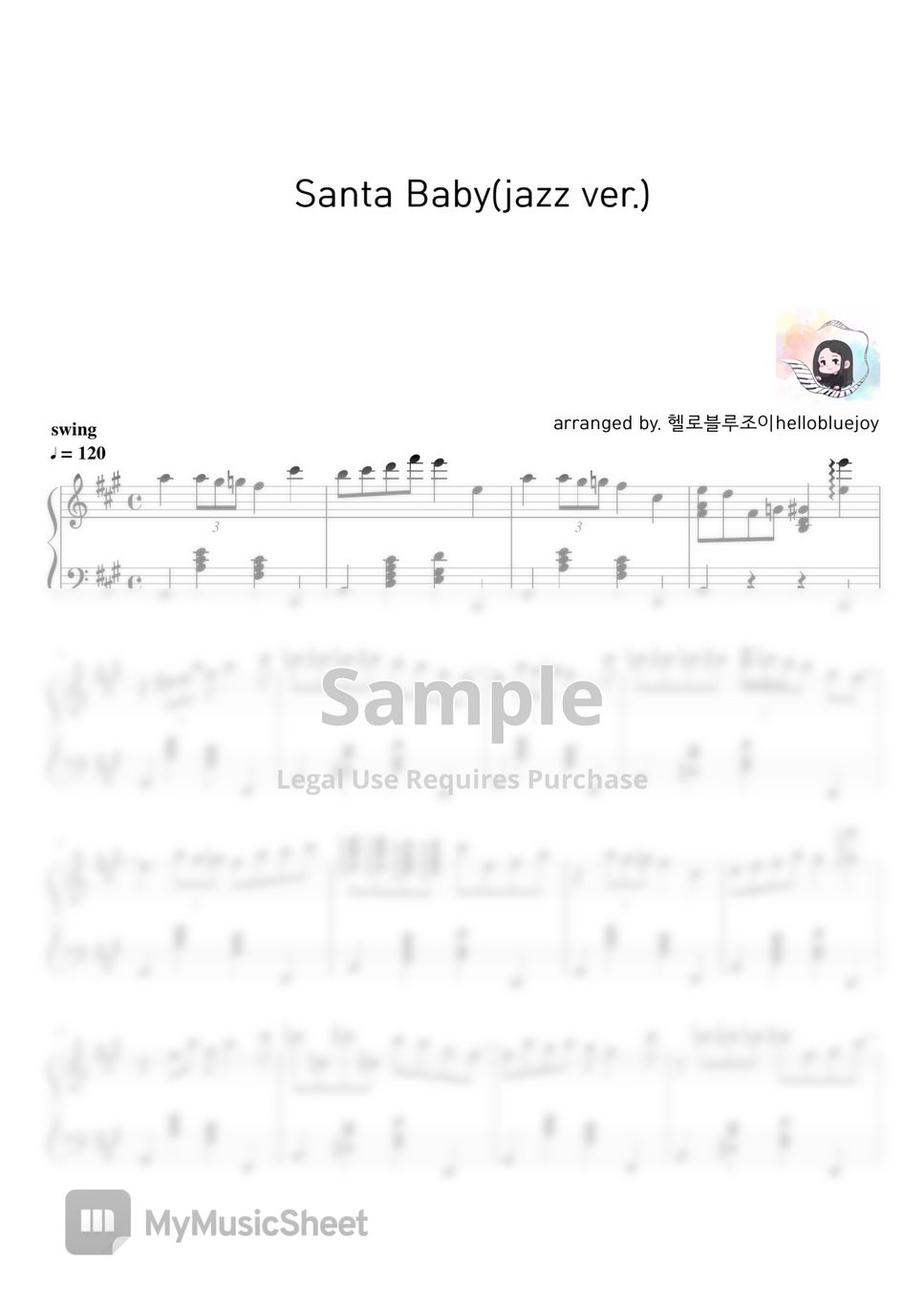 Christmas Song - Santa Baby (jazz ver.) by hellobluejoy