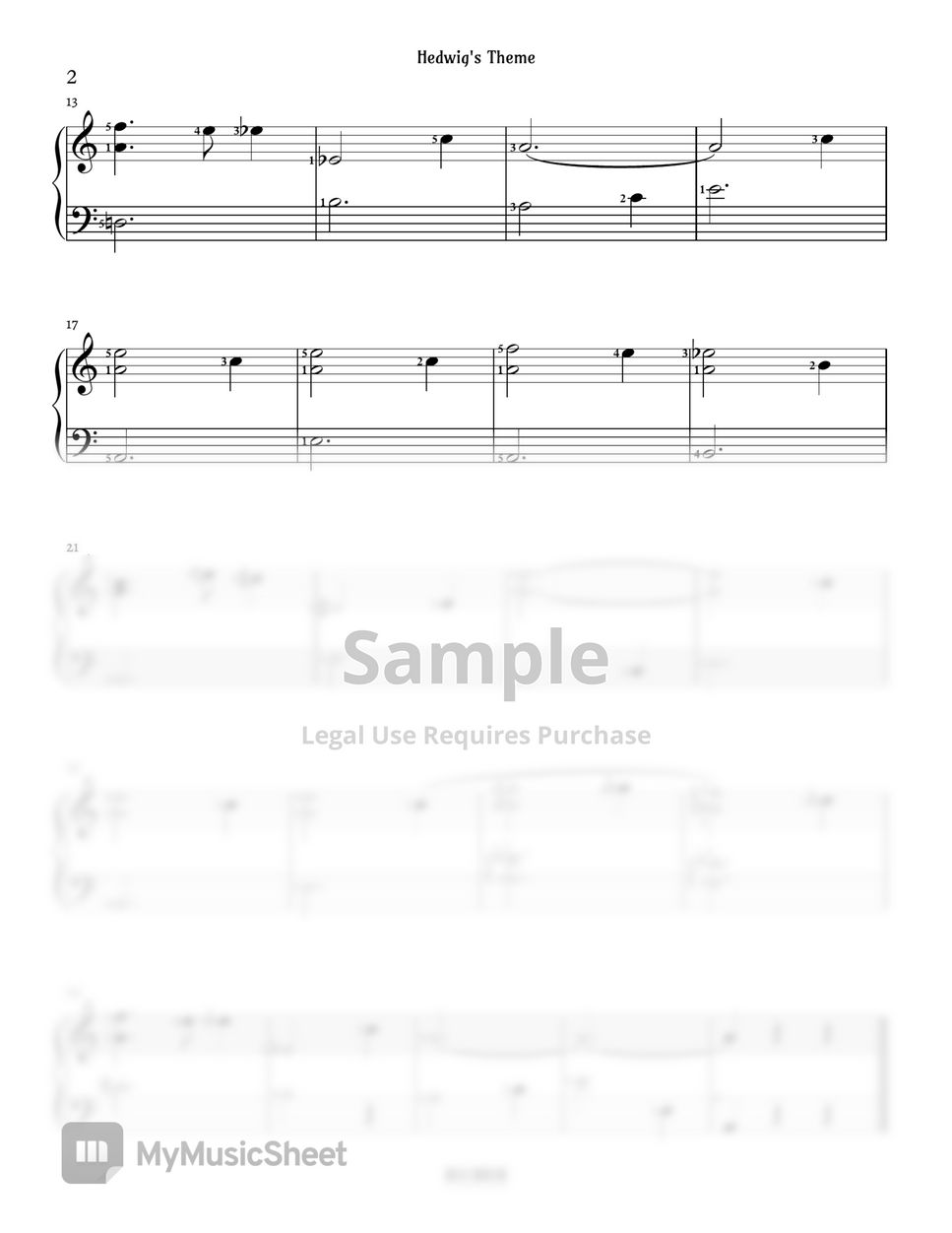 존윌리암스 - [Easy] Hedwig's Theme (해리포터) by PianoSSam