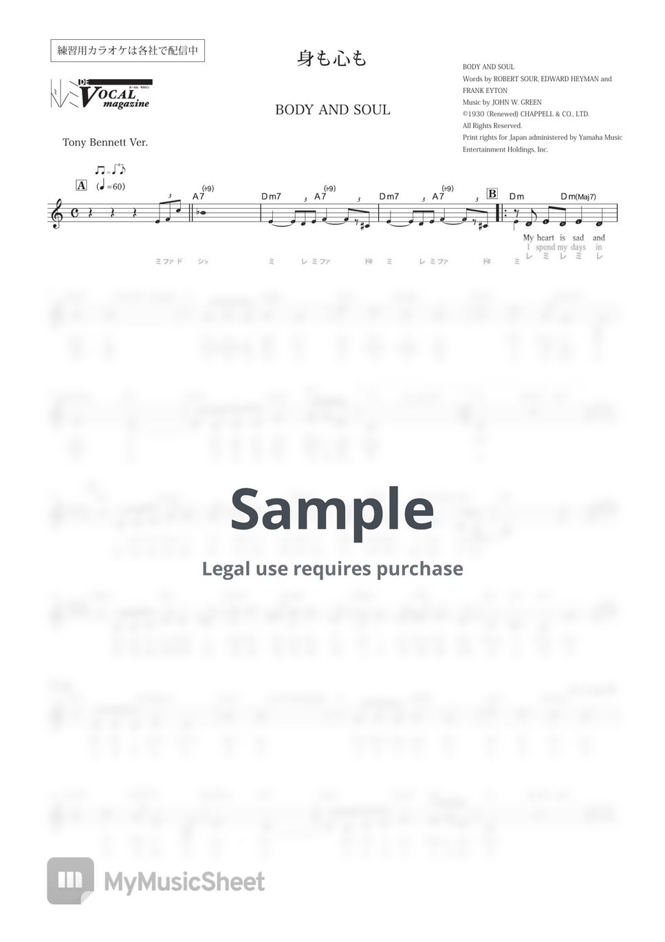 tony-bennett-doremide-body-and-soul-vocal-magazine-sheets-by-far